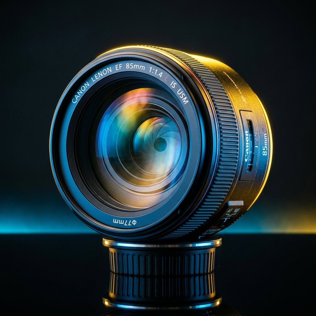 Studio shot of camera lens